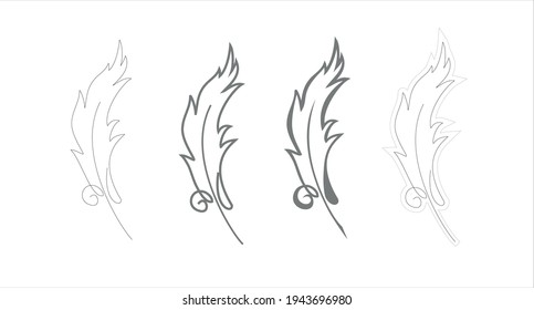 
conjunto de logotipos, símbolo de pluma de aves