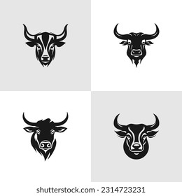 set of logos with buffalo mozzarella cheese, vector simple illustration isolated on a white background, four of the logo for the Italian buffalo mozzarella, brand logo for dairy mozzarella