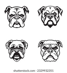 Set of logos with Bulldog on a white background