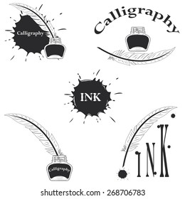 set of logos for calligraphy