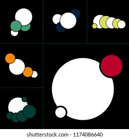 Set of logos from circles of different colors.