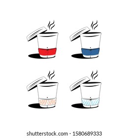 Set of logos with Coffee Cup Pants. stock vector