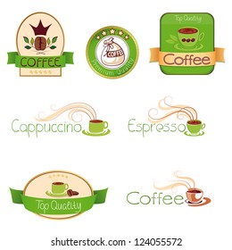 set of logos for coffee,  sketches
