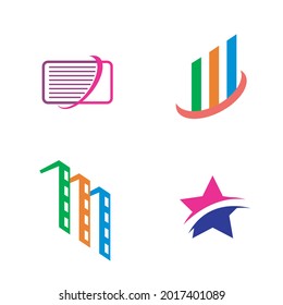 A set of logos for the concept of companies, economics and accounting for design