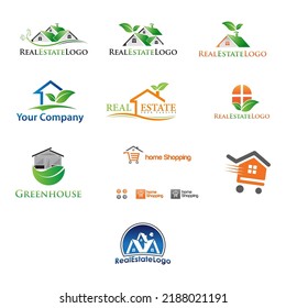 set of logos with the concept of house, real estate and property