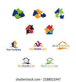 Logos mit dem Konzept von Haus, Immobilien und Immobilien