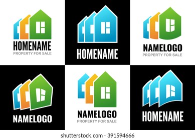 Set logos - Design Modern. Logo on white and on black background. template editable.