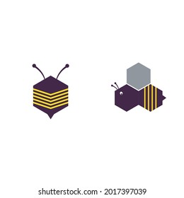 A set of logos designed for bees, honey and beehive