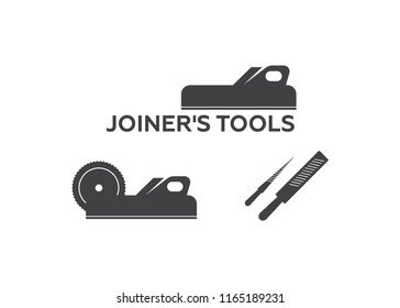 A set of logos, emblems of joiner's tools vector. Joiner tools vector