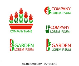 A set of logos, emblems on the theme of gardening. Good to use for the logo or symbol of Your company. Ideal for presentations and ads shop for gardeners, garden and orchard. Flat style. You can edit