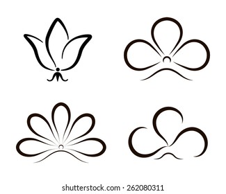 Set of logos - flowers. 