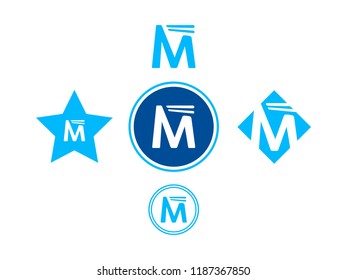 Set of logos in the form of letter m