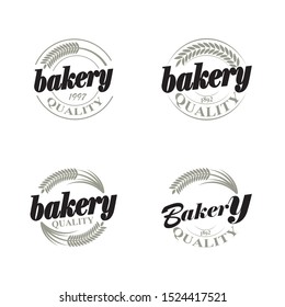 Set logos fresh bread, bakery. Bakery logo, emblem and label. Set logo.
