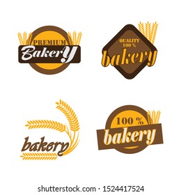 Set logos fresh bread, bakery. Bakery logo, emblem and label. Set logo.
