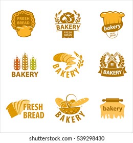 Set logos fresh bread, bakery