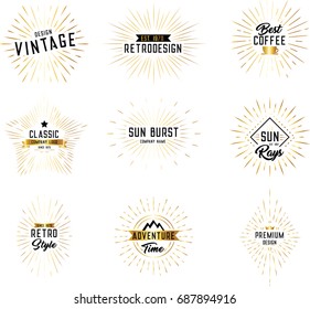 Set Logos Gold Starbursts Stock Vector (Royalty Free) 687894916 ...