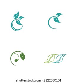 set of Logos of green leaf ecology nature element vector icon