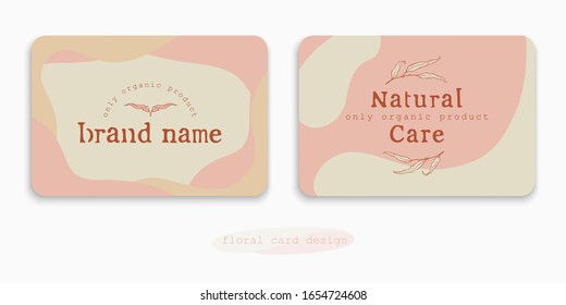 Set of logos with leaves. Template for the design of business cards, posters, banners, stamps and labels for florists, organic products, artists.