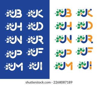 A set of logos of the letter J, which were combined with several letters, to be used in the field of trade and agriculture