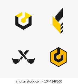 Set of logos for machinery and industry.