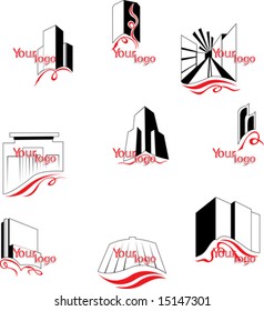 set logos in the manner of buildings