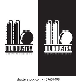 set of logos with oil, vectors flat illustration isolated on a white background