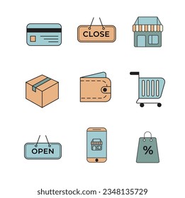Conjunto de logotipos para una tienda en línea con un tema de verano.