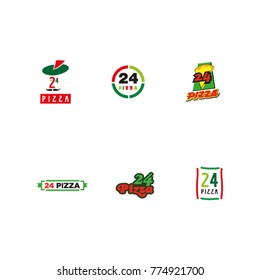 Set of logos pizza restaurant