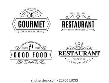 conjunto de logotipos para un restaurante.