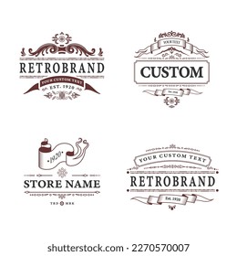 set of logos for a retro brand