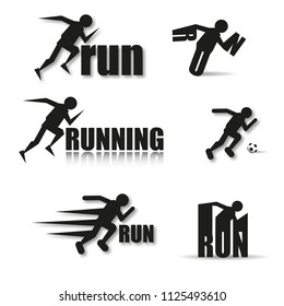 Set of logos of runners