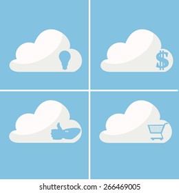 set of logos with the sale of the commodity in the market of ideas