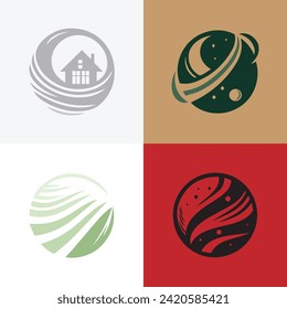 set of logos Space, Astroscience, Astronomy