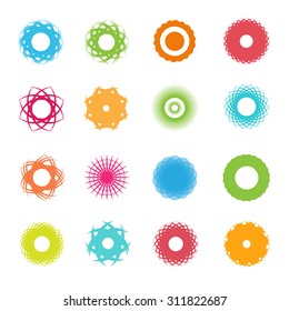 Set logos template elegant creative abstract ornaments. Illustration signs, beautiful icons and objects.