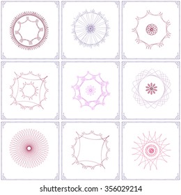 set logos template flourishes calligraphic elegant ornament lines business sign identity for restaurant royalty boutique hotel heraldic jewelry fashion and other vector illustration color line pink cl