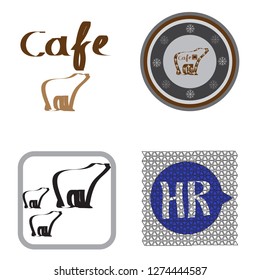 Set of logos for trade. Abstract illustration for a cafe. Templates for banners, posters, flyers, invitations, advertising, festive corporate events. Buttons. Fashion accessories for clothes.