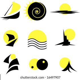 Set of logos travel and industry