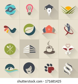 Set of logos, web Icons and business and abstract symbols - Vector Illustration, Graphic Design 