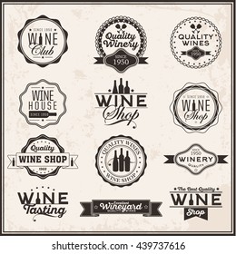 Set Logos Wine Business Shop Wine Stock Vector (Royalty Free) 439737616 ...