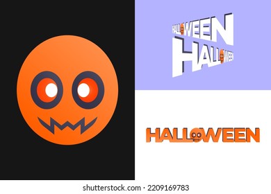 set of logotype for halloween day 