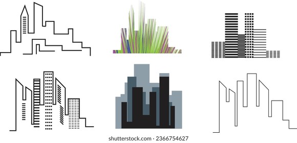 Set of logotypes with building. Vector illustration real estate