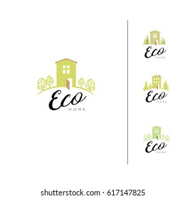 Set of logotypes with houses.