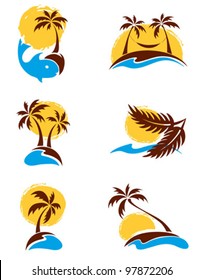 Set of logotypes - palm trees