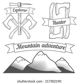 Set of logotypes for travelers and explorers