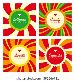 Set lollipop background cards. 