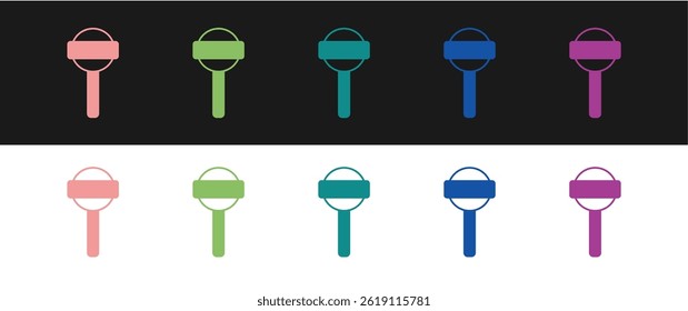 Set Lollipop icon isolated on black and white background. Food, delicious symbol.  Vector