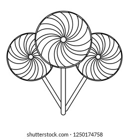 Set of lollipops black and white
