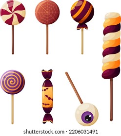 Set of lollipops for halloween