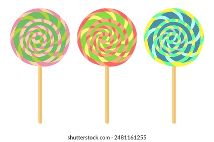 Set of lollipops - hand drawn vector illustration.