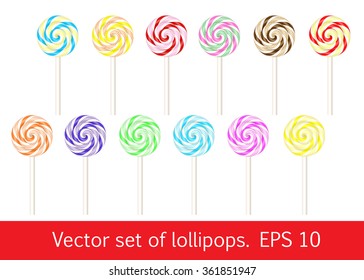 Set of lollipops. Vector illustration.